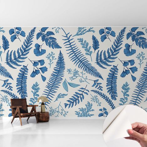 Papier peint autocollant à motifs décoratifs pour salon chambre et bureau Décoration murale élégante avec colle Motifs botaniques 416x254 cm (1/5)
