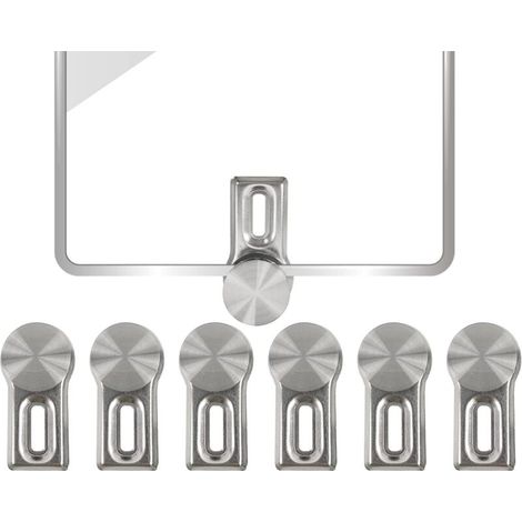 Pcs Mirror Fixing Clips, Heavy Mirror Fixing, Zinc Alloy Glass Mirror Clips for Wall Mirror, Wall Mirror Fixing, with 6 Wall Anchors