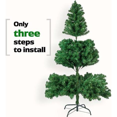4 Fuß künstlicher Weihnachtsbaum, unbeleuchteter Weihnachtsbaum mit 230 Zweigen und stabilem Metallständer für Büro, Zuhause, Geschäft, Party, Urlaubsdekoration, Grün (1/5)