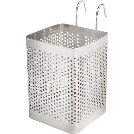 Wandmontierter Besteckabtropfkorb aus Edelstahl 304 – Maße 7 x 7 x 10 cm – Hohlkonstruktion für Belüftung und Wasserablauf (1/5)