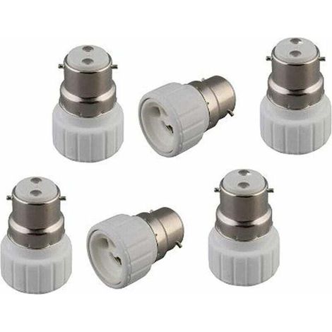 RHG Lot de 6 adaptateurs de lumière B22 vers GU10, culot à baïonnette B22 vers culot GU10 pour culot à douille GU10 (1/5)