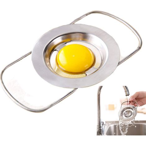 Separador de huevos, acero inoxidable, telescópico de 7-16 cm, filtro para claras y yemas, cocina (1/5)
