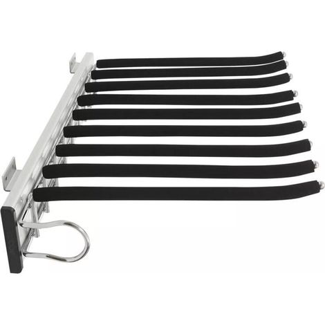 Porte-pantalon extensible, porte-pantalon, porte-pantalon, 9 foulards, rail de suspension, pantalon extensible pour armoire de 48 cm (montage côté gauche), (1/5)