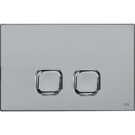 Placca plain cassetta incasso doppio scarico slim cromo 070827 Oli (1/2)