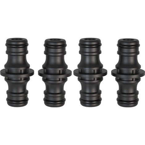 Couplage, 4 pièces 1/2" raccord tuyau d'arrosage - Pièce de raccordement pour une connexion sûre des tuyaux, connexion de deux tuyaux pour la prolongation (1/4)