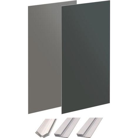 ONDEE - Kit instalación paneles murales esquina WALLDECO 120cm gris antracita perfil blanco