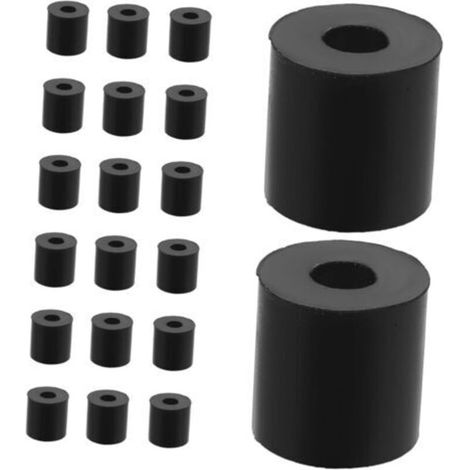 20-Piece Set of Rubber Washers, Ø 25mm, 10mm, 25mm, Anti-Vibration, Shock Absorber for Machines, Vibration Isolation, Bolts, 20pcs, Black (1/5)