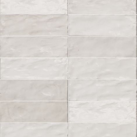 Carrelage effet Zellige Blanc 20x6,5x0,85 cm Brillant Orisel - Mur intérieur (vendu par carton de 0,5 m²) - RO'MA CARRELAGE