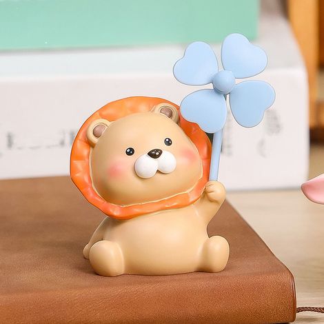 Figurine décorative en résine représentant un animal (lion) pour voiture, bureau ou salon. (1/5)