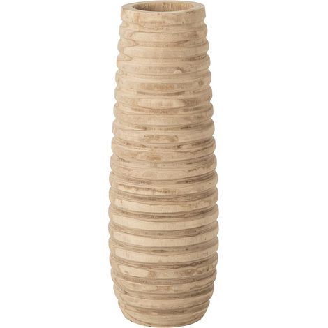 Vase Cannelé en Bois "Marek" 70cm Naturel