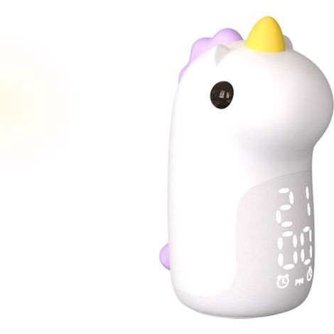 Réveil Enfant Lumineux 3 Couleurs Veilleuses Jour/Nuit Rechargeable, LED Réveil Numérique avec Jolie Forme de Licorne pour Fille Garçons Ado Snooze Réveil (Mauve) (1/5)