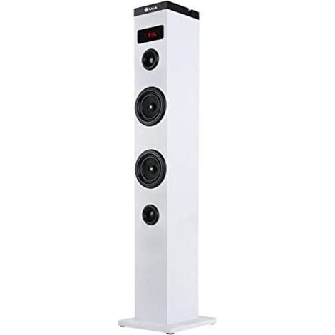 NGS Sky Charm White- Torre sonora Bluetooth da 50W con telecomando, ingresso ottico, USB, radio FM e ingresso AUX (bianco) (1/5)