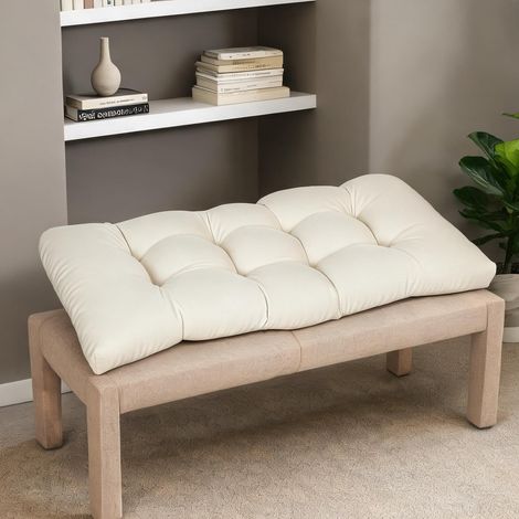 Coussin rectangulaire pour banc 2 places 110 cm 110 x 48 x 8 cm (1/5)
