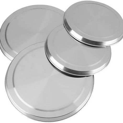 4 cache-plaques en acier inox protège-plaques pour plaques électriques, cuisinière de cuisine,housse de protection,argenté,21 cm,17cm (1/3)