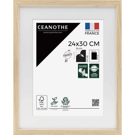 Cadre photo 24x30 cm chêne Alba avec passe-partout 18x24 cm