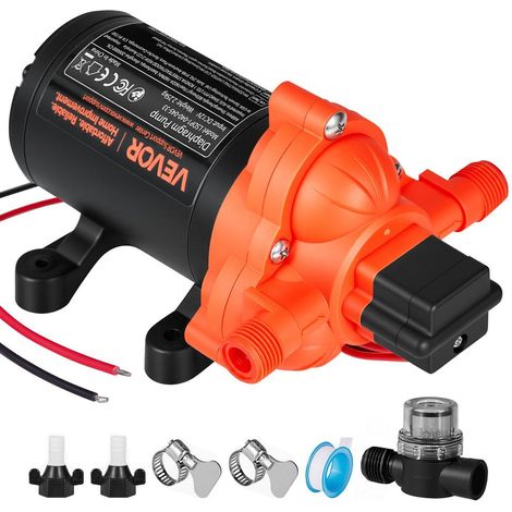 Pour Camping-car Bateau Pompe à Eau à Membrane 12V CC 15,1 L/min Arrosage et Nettoyage Silencieuse 3 Chambres (1/5)