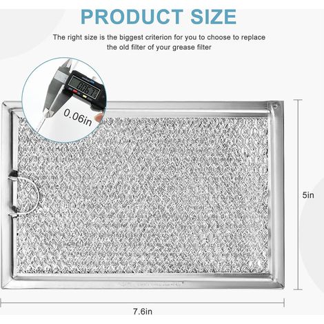 Replacement aluminum grease filter for GE microwave ovens WB06X10309 / WB06X10359, high-efficiency, washable filter, kitchen microwave accessory