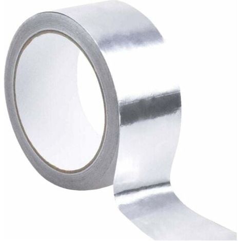 Ruban de feuille d'aluminium argenté - 1mm X 50mm X 20m, ruban d'étanchéité étanche, ruban de renforcement résistant aux températures élevées pour les conduits de ventilation (1/5)
