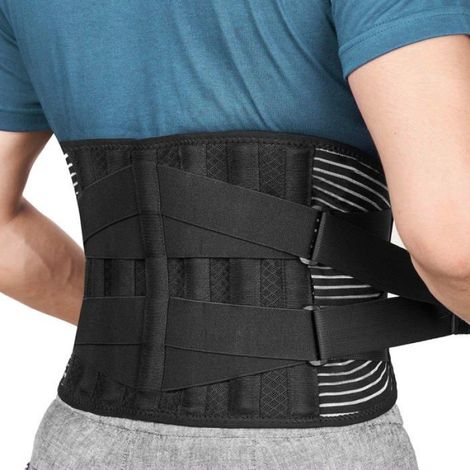 Ceinture De Soutien Dorsal - 6 Renforts Métalliques - Pour Douleurs Lombaires Et Sciatique - Taille XXL (1/4)