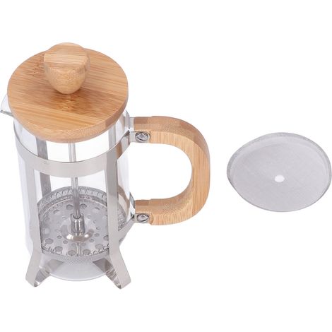 Presse à café isotherme 600ml, théière avec filtre inox et manche en bambou, résistant à la chaleur pour la maison. (1/5)