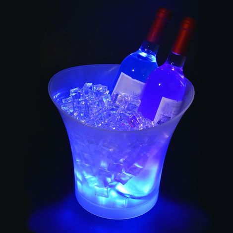 Tiandiren Seaux à Glace LED, 5L Seau a Champagne Coloré LED Lumière Glacée Cube de Champagne, Dégradé de Couleurs, pour Champagne vin Boissons Cerise Glace, Refroidisseur Bar Club Pub (1/5)