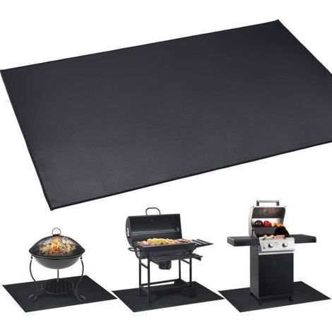 Tapis Protection Sol - Fibre De Verre Silicone Double Face - 122 x 76 cm - Pour Cheminée Poêle Feu de Joie - 1 Pièce (1/4)