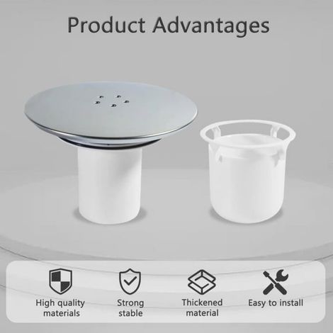 Bouchon Douche 90/115mm Blanc Interchangeable, Couvercle Siphon Remplacement Salle Bain Drain Évier Robinet (1/4)