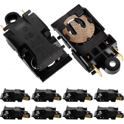 Lot de 10 interrupteurs thermostatiques pour bouilloire électrique, interrupteur automatique de température pour bouilloire à eau-4.5X2X1.5CM (1/3)