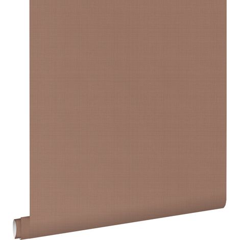 papier peint lin rose terracotta - ESTAhome