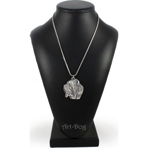 Mastino Napoletano - collana con ciondolo a forma di cane su catena d'argento, gioiello unico di Art-Dog (1/5)