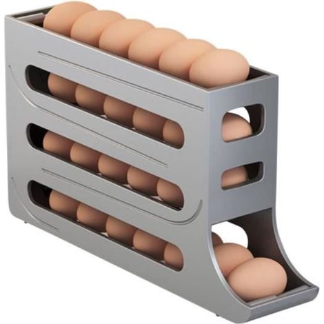 Distributeur d'œufs - Boîte à œufs à 4 niveaux - Rangement pratique - Design compact - Pour réfrigérateur (1/4)