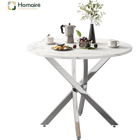 Schreibtisch mit Hauptfunktion aus MDF in Weiß 80 x 80 x 75 cm HOMAIRE (1/5)