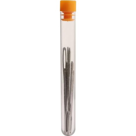 BEBUSINGOTO Aguja de hilo de bordar de acero inoxidable, agujas de tejer hechas a mano, aguja de cuero para tejer, coser a mano, hacer ganchillo y zurcir. (1/4)