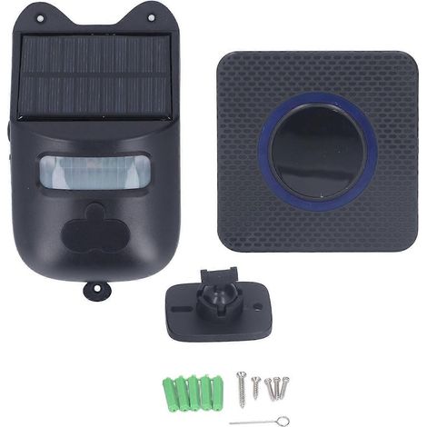 Solar-Türklingel mit Infrarot-Funkbewegungsmelder für Bauernhöfe, Campingplätze, Häuser und Gärten 110‑2