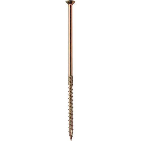 Vis charpente tête fraisée 6x150mm zingué bichromaté - Boîte de 100 vis à bois autoperceuses pour poutres lamellées et aggloméré (1/5)