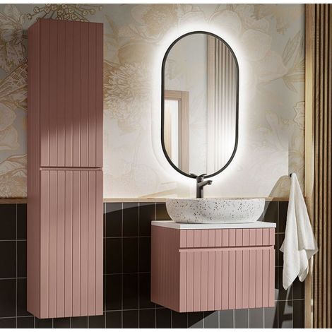 Ensemble meubles vasque + 2 éléments - 60 cm - Emblematic Rose - Livraison gratuite