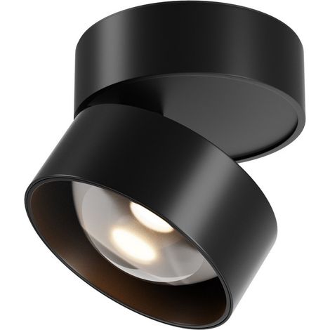 Maytoni Lens Spot encastré LED à lentille, noir, 3000K