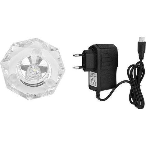 Base LED en cristal K9 3D multicolore pour figurines, présentoir lumineux avec socle, lampe décorative en verre optique, support d'exposition pour collection, éclairage LED RGB, idéal vitrine et burea (1/5)