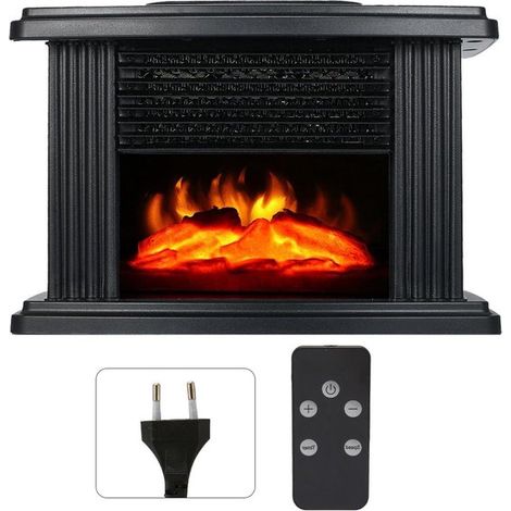 Chimenea eléctrica con efecto de llama danzante y protección contra sobrecalentamiento - Calefactor eléctrico portátil de sobremesa (1/5)