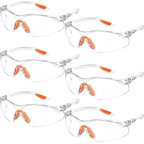 Safety Glasses - Anti-Fog and Scratch Resistant - Protection for Welding, BTP, Laboratory or Chemical Handling - Comfortable, Lightweight and Reliable - 6 Pack (1/5)