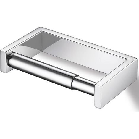 Porte-papier hygiénique, porte-rouleau de papier toilette, à ressort, en acier inoxydable, finition polie (1/4)