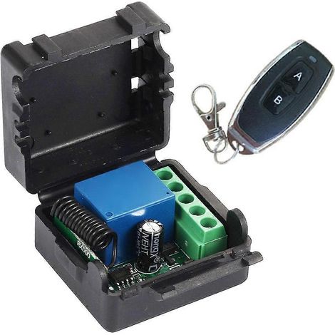 Récepteur relais à code RF 12 V CC 433 MHz, télécommande sans fil universelle, module bouton émetteur 433 MHz (1/3)