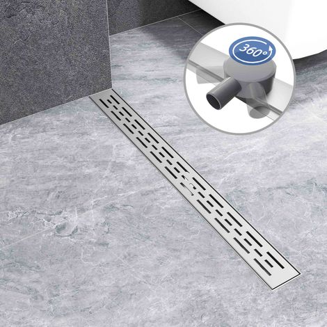 AICA Caniveau de douche en acier inoxydable italien, réglable sur 360°, avec filtre anti-odeur, longueur 70 cm (1/5)