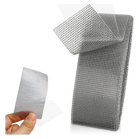 47 mm x 2 m Fenster-Moskitonetz-Reparaturband, lichtdurchlässig, selbstklebendes Fensterreparaturband zur Reparatur von Moskitonetzen und Vorhängen (Grau) (1/5)