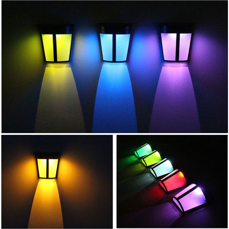 Veilleuse solaire 6 LED, lampe de jardin avec détecteur de lumière, alimentation solaire, pour maison, rue, cour ou clôture extérieure (1/5)