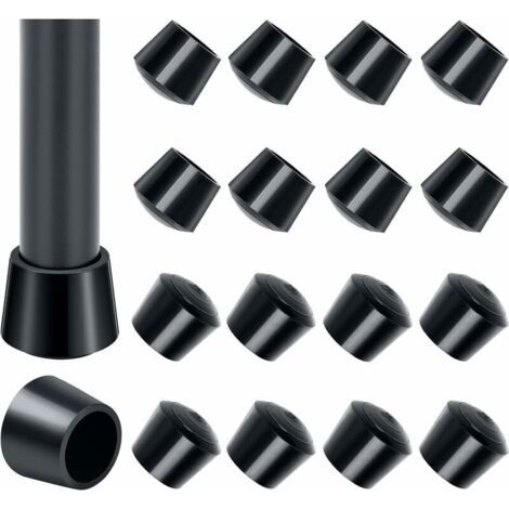 QORVA-Lot de 16 embouts de chaise en caoutchouc 25mm – Protection des sols – Réduction du bruit – Convient pour intérieur et extérieur - 16pcs
