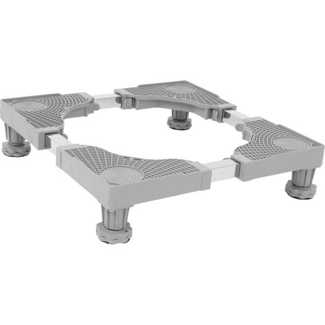 Supporto regolabile - per lavatrice e frigorifero. Robusto supporto antivibrazione in acciaio inox con ruote e freni. Altezza regolabile. (1/3)