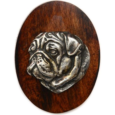 Pug, Mops, Carlin: un broche para exposición canina, un clip para un número de salida, un pin para perro de Art-Dog (1/4)