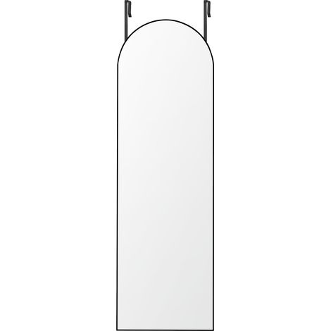 Miroir Suspendu Arqué, 120 x 40 cm, Cadre en Alliage d'Aluminium, Verre Trempé, Noir (1/5)