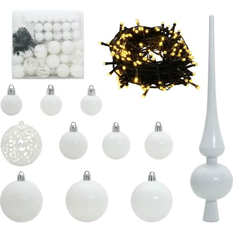 Ensemble de Boules de Noël avec 300 LED 120 pcs Blanc Plastique CFW122245 (1/5)